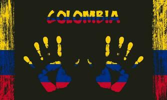 vecteur drapeau de Colombie avec une paume