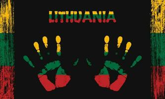 vecteur drapeau de Lituanie avec une paume