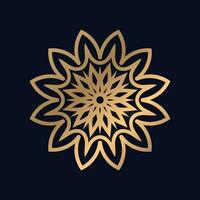 abstrait mandala d'or avec une noir Contexte élégant conception vecteur