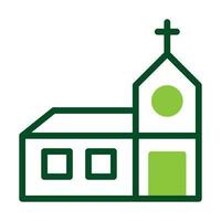 cathédrale icône bichromie vert Couleur Pâques symbole illustration. vecteur