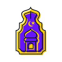 musulman mosquée lanterne lampion islamique icône bouton vecteur illustration