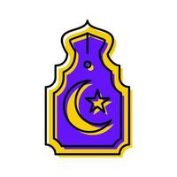 musulman lanterne lampion islamique icône bouton vecteur illustration