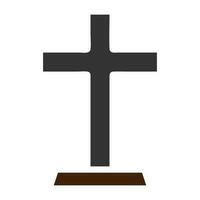 salib icône solide gris marron Couleur Pâques symbole illustration. vecteur