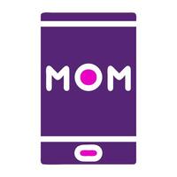 téléphone maman icône solide bicolore rose violet Couleur mère journée symbole illustration. vecteur