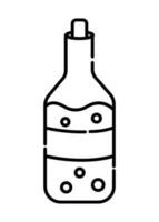 bouteille de boisson noir et blanc vecteur ligne icône