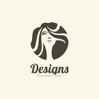 magnifique femme logo conception inspiration. magnifique femme silhouette. vecteur