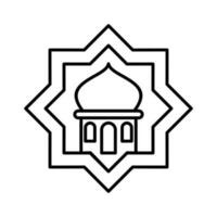 musulman mosquée avatar islamique contour icône bouton vecteur illustration