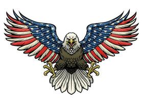 américain drapeau peint chauve Aigle vecteur