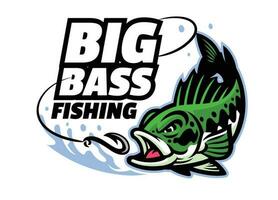 gros basse pêche mascotte logo vecteur