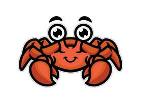 mignonne Crabe mascotte logo vecteur