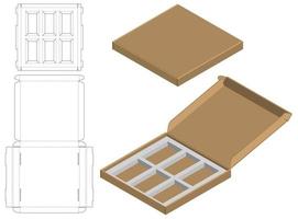 boîte d'emballage conception de modèle découpé. Maquette 3D vecteur