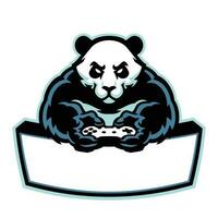 Panda mascotte logo jeu esport vecteur