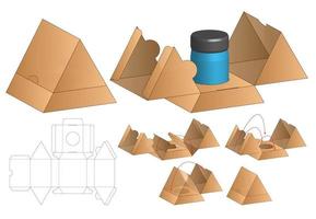 boîte d'emballage conception de modèle découpé. Maquette 3D vecteur