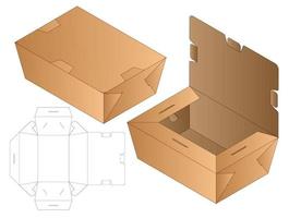 boîte d'emballage conception de modèle découpé. Maquette 3D vecteur