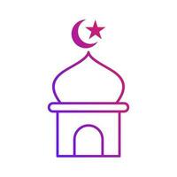 mosquée islamique pente contour icône vecteur illustration