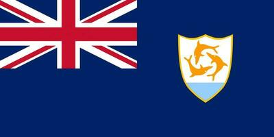 drapeau anguilla, couleurs officielles et proportion. illustration vectorielle. vecteur