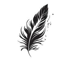 duveteux plume silhouette, oiseau plumes Facile style vecteur image