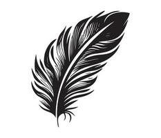 duveteux plume silhouette, oiseau plumes Facile style vecteur image