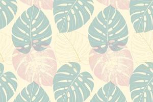 motif monstera tropique abstrait, couleurs pastel. vecteur