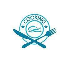 cuisine logo pour restaurant, cuisine, nourriture logo. sur blanc arrière-plan, vecteur illustration.