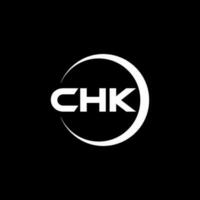 chk lettre logo conception dans illustration. vecteur logo, calligraphie dessins pour logo, affiche, invitation, etc.