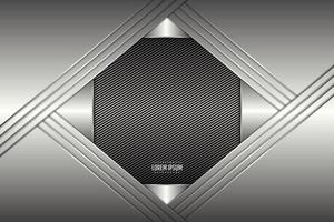 luxe de l'espace sombre de forme polygonale fond métallique gris avec texture de ligne. vecteur