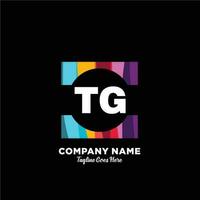 tg initiale logo avec coloré modèle vecteur. vecteur