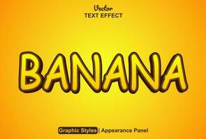 banane texte effet avec Jaune Couleur graphique style et modifiable. vecteur