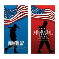 Mémorial journée - rappelles toi et honneur le uni États drapeau et le soldat en portant une pistolet. vecteur illustration