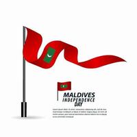 illustration de conception de modèle de vecteur de célébration de l'indépendance des maldives