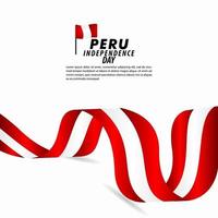illustration de conception de modèle de vecteur de célébration de la fête de l'indépendance du Pérou