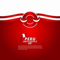 illustration de conception de modèle de vecteur de célébration de la fête de l'indépendance du Pérou