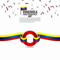 joyeuse fête de l'indépendance du venezuela, bannière de ruban, illustration de conception de modèle d'affiche vecteur