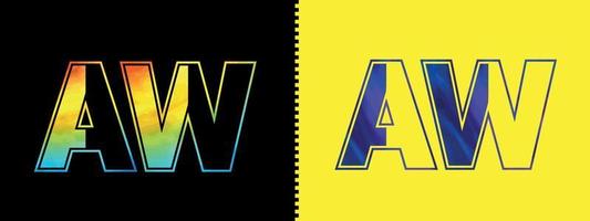 initiale lettre aw logo icône vecteur conception modèle. prime luxueux logotype pour entreprise affaires identité