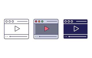 icône de vecteur de tutoriel vidéo