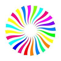 rouge, rose, vert, bleu, jaune, cyan, et blanc triangulaire ligne tourbillon cercle logo. spirale vortex Bande vecteur illustration.
