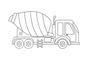 béton mixer linéaire icône. contour vecteur illustration isolé sur blanc Contexte pour coloration livre. construction transport pour ciment transport