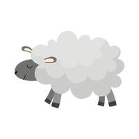 mignonne gris mouton isolé sur blanche. vecteur dessin animé illustration pour des gamins