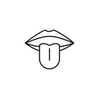osciller, bouche, lèvres, langue vecteur icône illustration