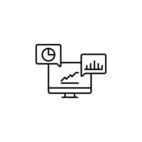 moniteur, analytique vecteur icône illustration