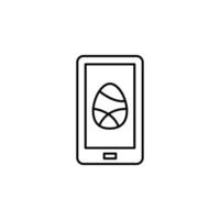 téléphone intelligent, Pâques, Oeuf vecteur icône illustration