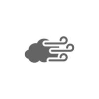 nuageux, vent vecteur icône illustration