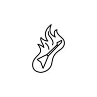 osciller, guitare, feu, flamme vecteur icône illustration