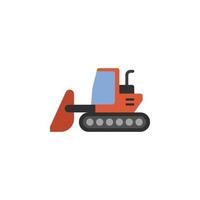 excavateur, excavatrice, bulldozer vecteur icône illustration
