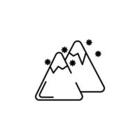 Montagne neige concept ligne vecteur icône illustration