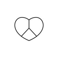 cœur et paix symbole vecteur icône illustration