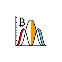 graphique, Statistiques, crypto-monnaie, bitcoin vecteur icône illustration