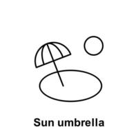 Soleil parapluie vecteur icône illustration