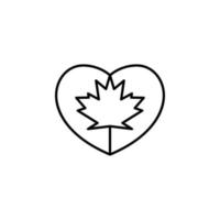 cœur drapeau de Canada vecteur icône illustration