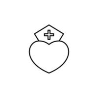 infirmière cœur vecteur icône illustration